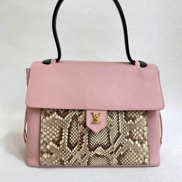 Authentic Louis Vuitton Lockme MM Rose Ballerine Pink w/ Python COA – Rare HTF - Picture 12 of 15